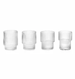 Ferm Living Set Of 4 Ripple Glasses