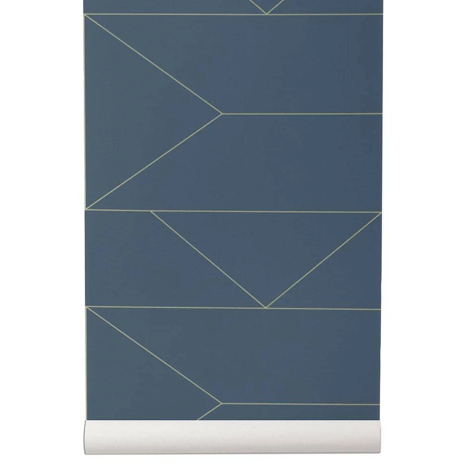Ferm Living Lines Wallpaper - Dark Blue