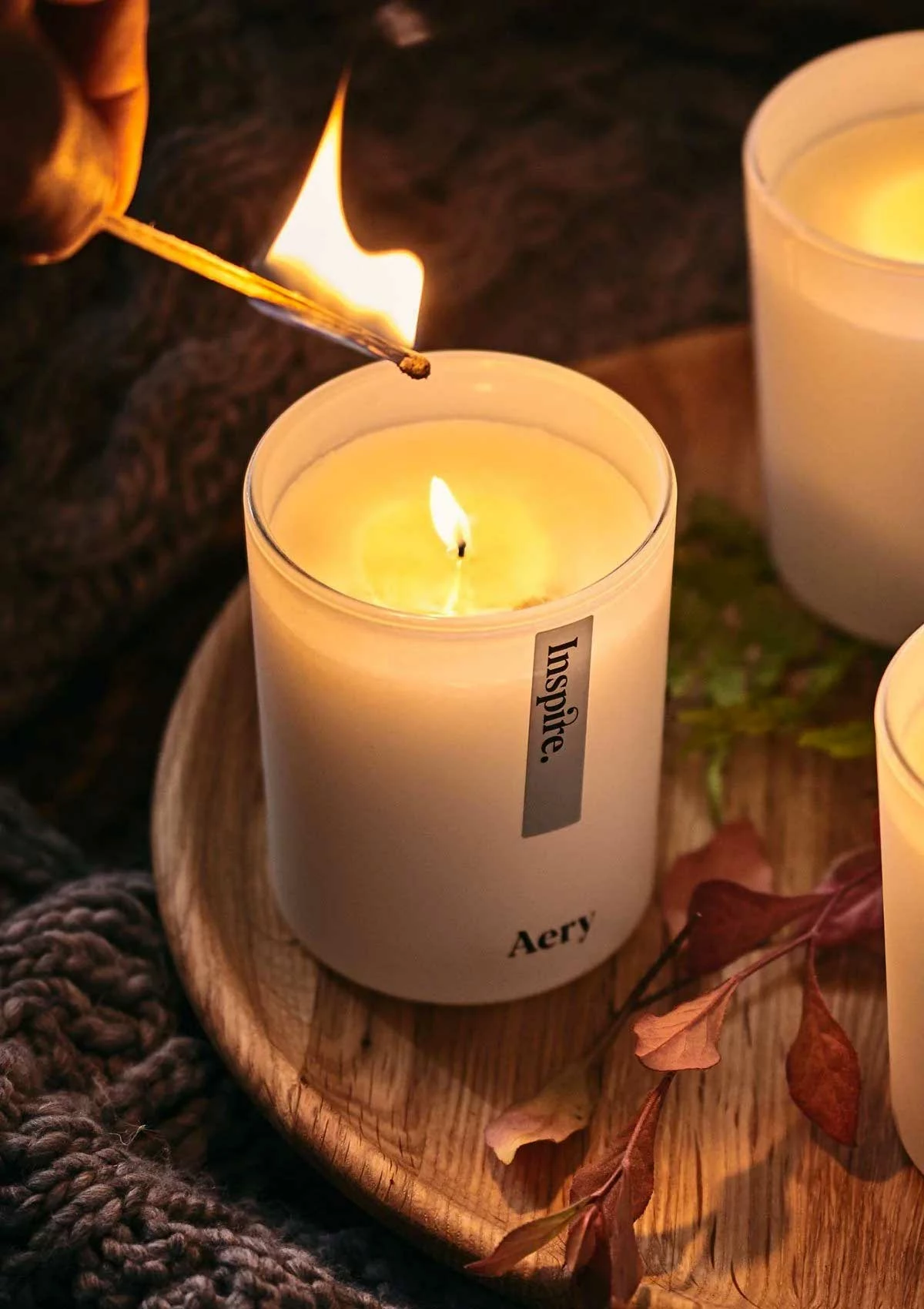 Aery Inspire Scented Candle – Rosemary, Eucalyptus And Cedar - Image 3