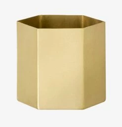 Ferm Living Brass Hexagon Pot - Large