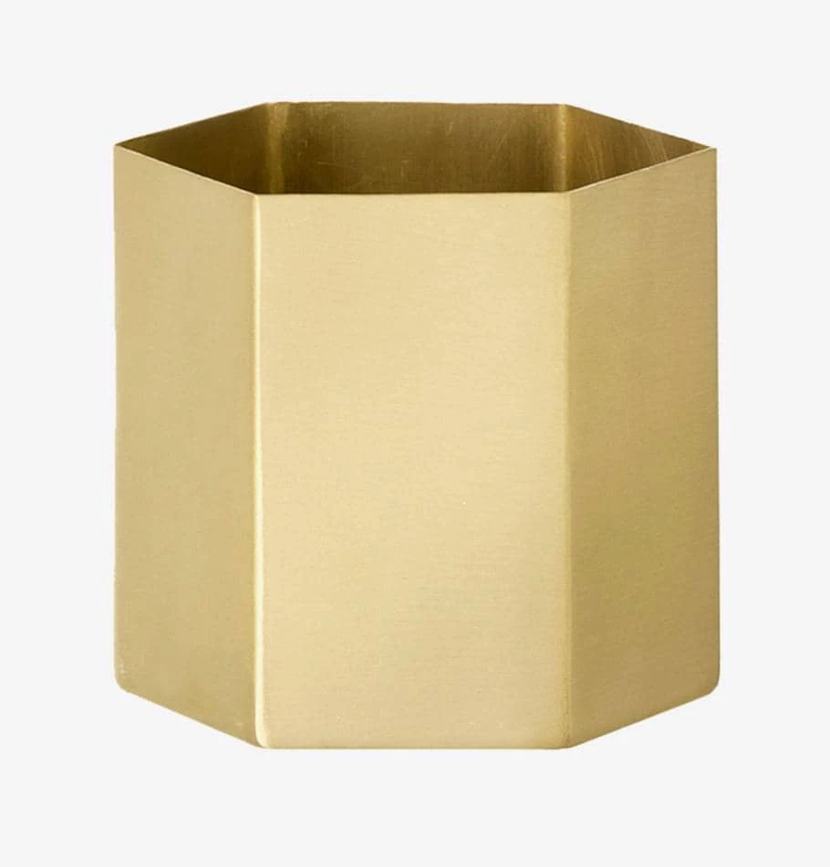 Ferm Living Brass Hexagon Pot - Large