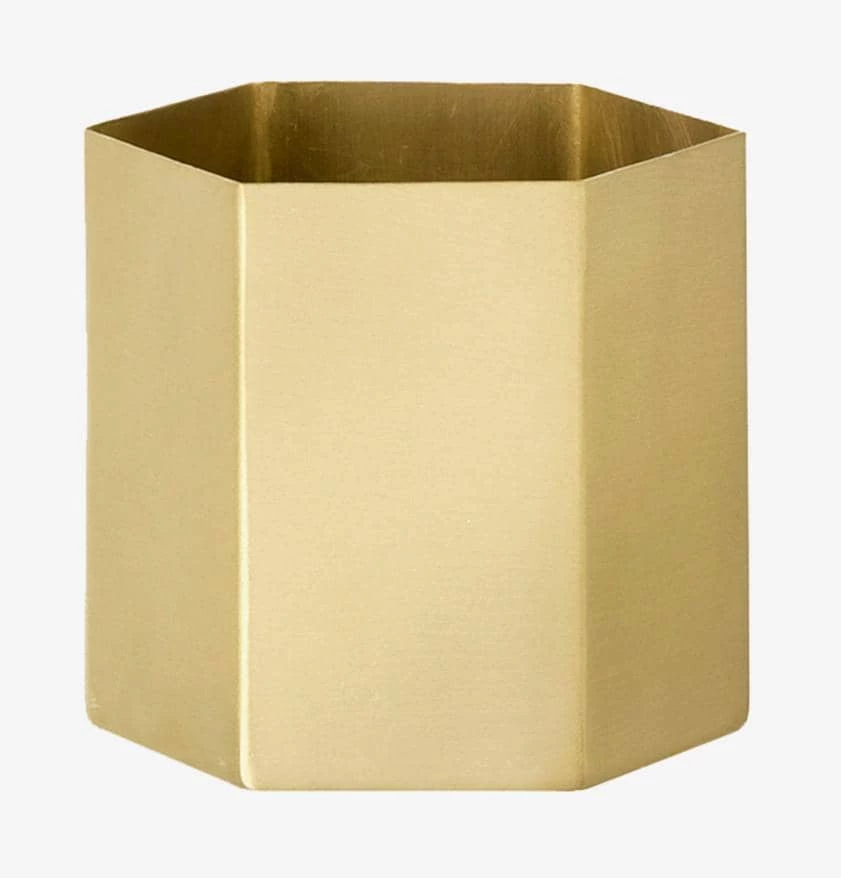 Ferm Living Brass Hexagon Pot – Extra Large