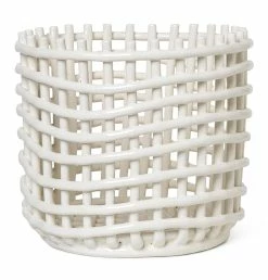 Ferm Living Ceramic Basket – Large – Off White