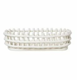 Ferm Living Ceramic Basket – Oval – Off White