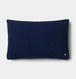 Ferm LIVING Clean Cushion In Deep Blue Wool Boucle