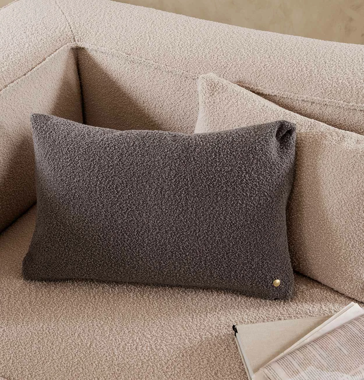 Ferm LIVING Clean Cushion In Grey Wool Boucle - Image 2