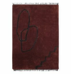 Ferm Living Desert Tufted Rug – Red Brown