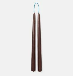 Ferm LIVING Dipped Candles In Brown – Set Of 2