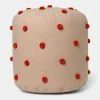 Ferm LIVING Dot Tufted Pouf – Camel And Red