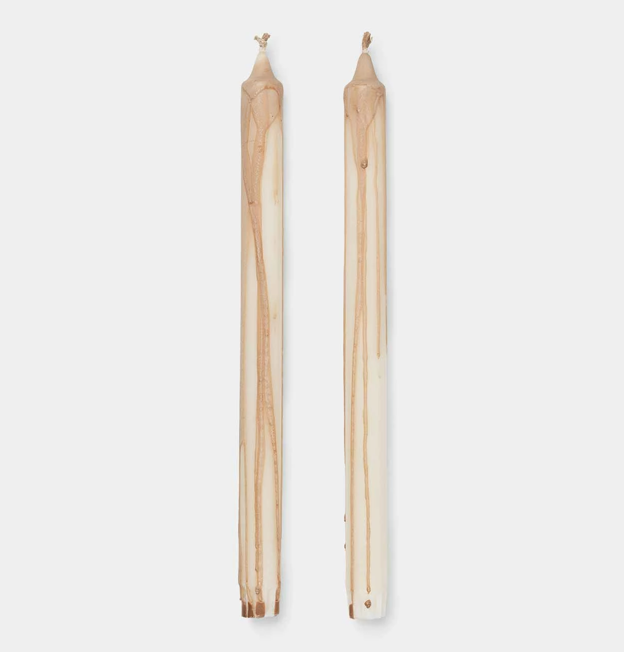 Ferm LIVING Dryp Candles In Beige – Set Of 2