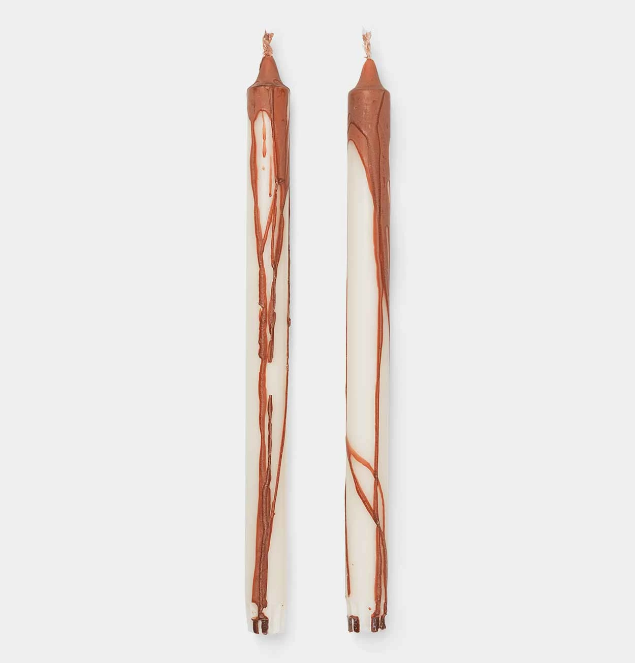 Ferm LIVING Dryp Candles In Rust – Set Of 2