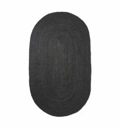Ferm Living Eternal Oval Jute Rug β Small β Black