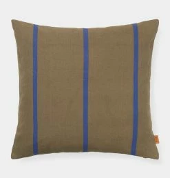 Ferm LIVING Grand Cushion In Olive & Bright Blue