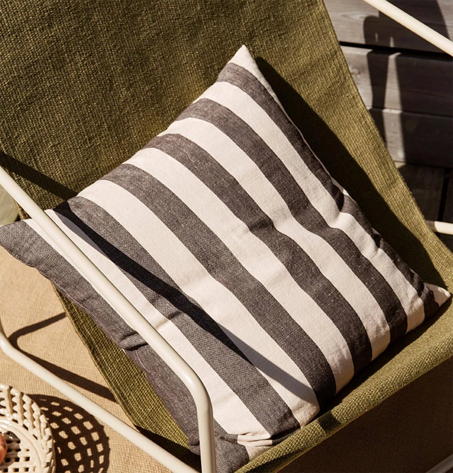 Ferm Living Grand Cushion β Sand/Black - Image 2