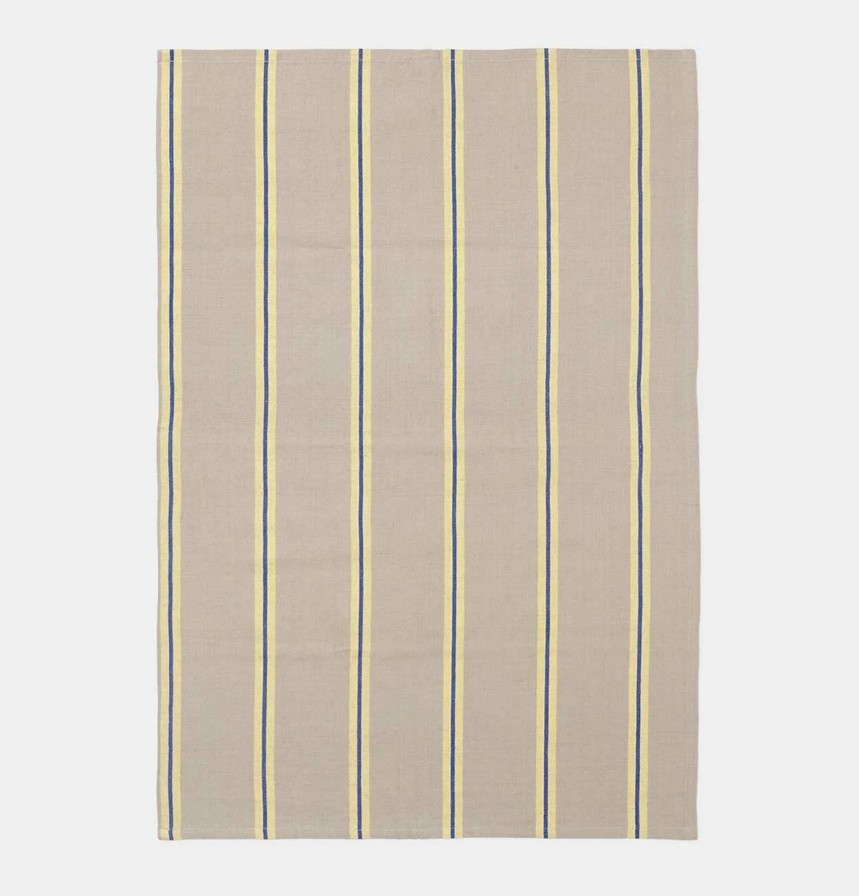 Ferm LIVING Hale Tea Towel In Oyster, Lemon & Bright Blue