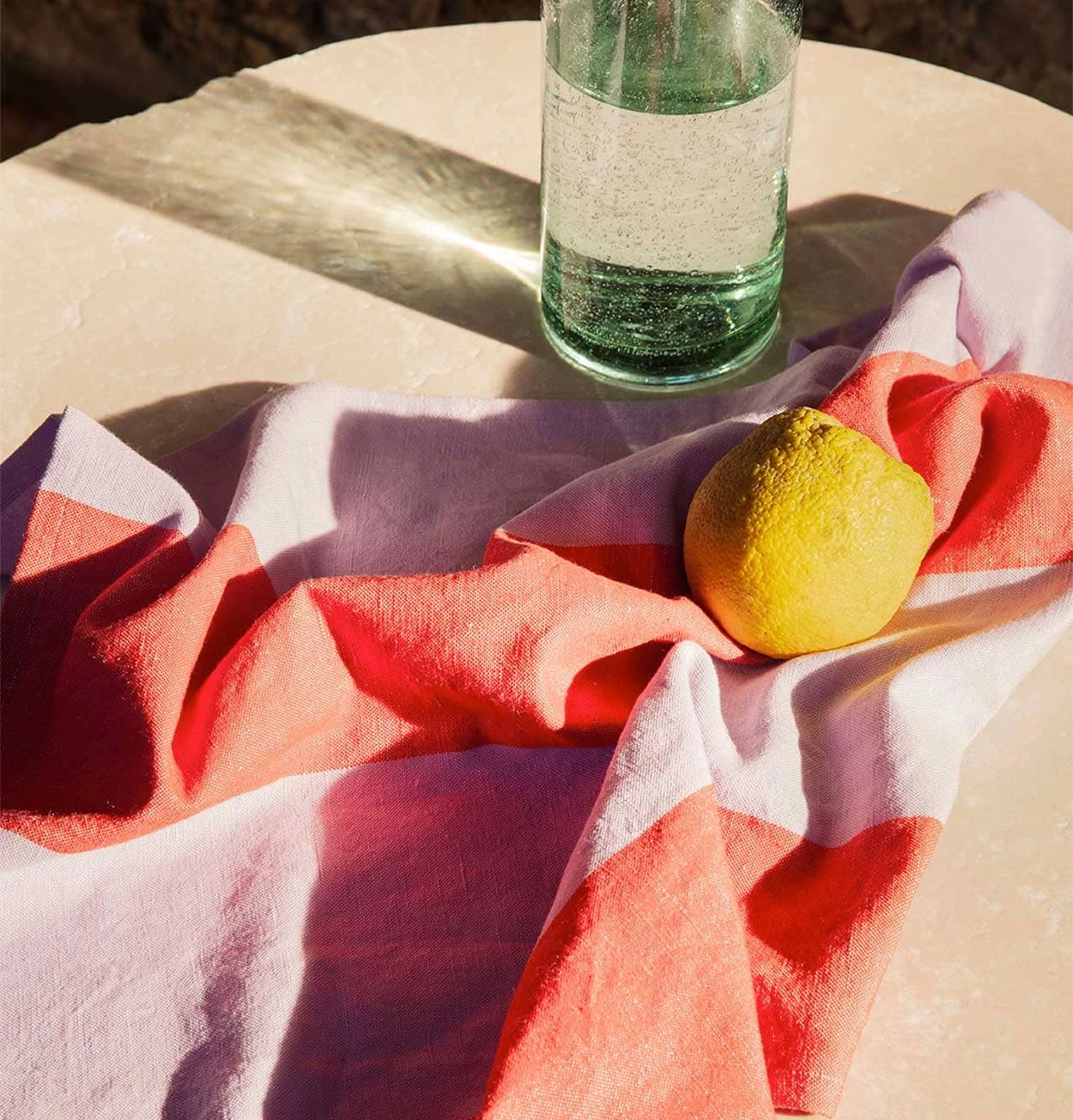 Ferm LIVING Hale Tea Towel In Red & Lilac - Image 2