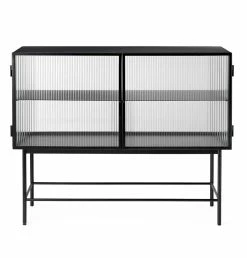 Ferm Living Haze Sideboard – Reeded Glass – Black