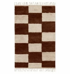 Ferm Living Mara Knotted Rug – Large – Dark Brick/Off-White