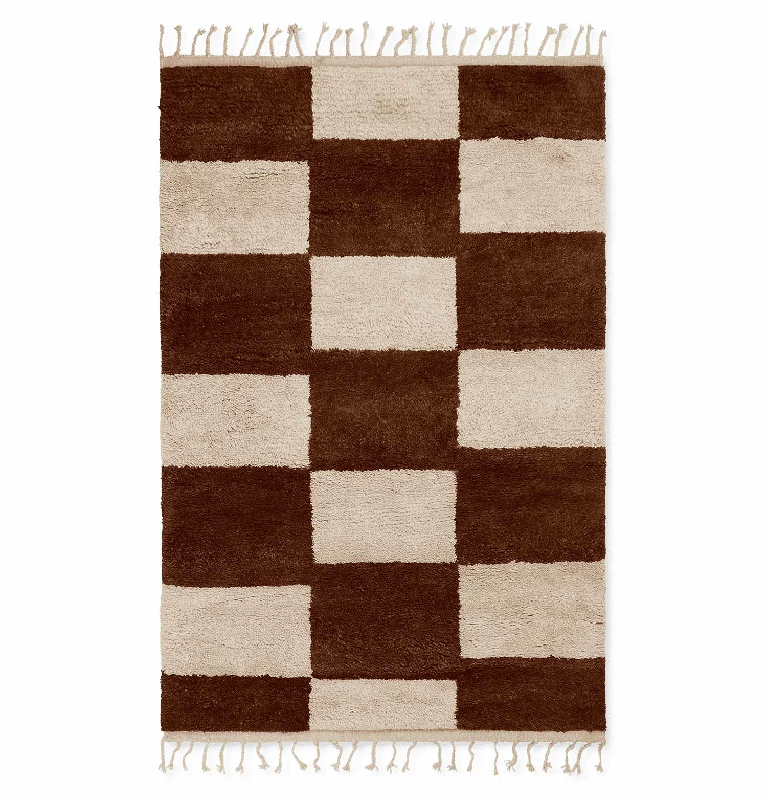 Ferm Living Mara Knotted Rug – Large – Dark Brick/Off-White