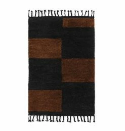 Ferm Living Mara Knotted Rug – Small – Black/Chocolate