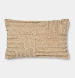 Ferm LIVING Rectangle Crease Wool Cushion In Light Sand