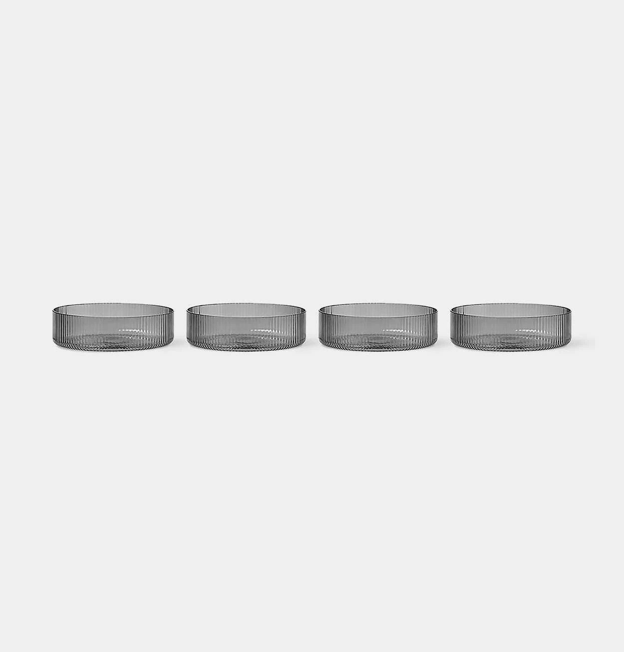 Ferm LIVING Ripple Serving Bowls – Set Of 4 – Smoked Grey