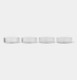 Ferm LIVING Ripple Serving Bowls – Set Of 4 – Clear