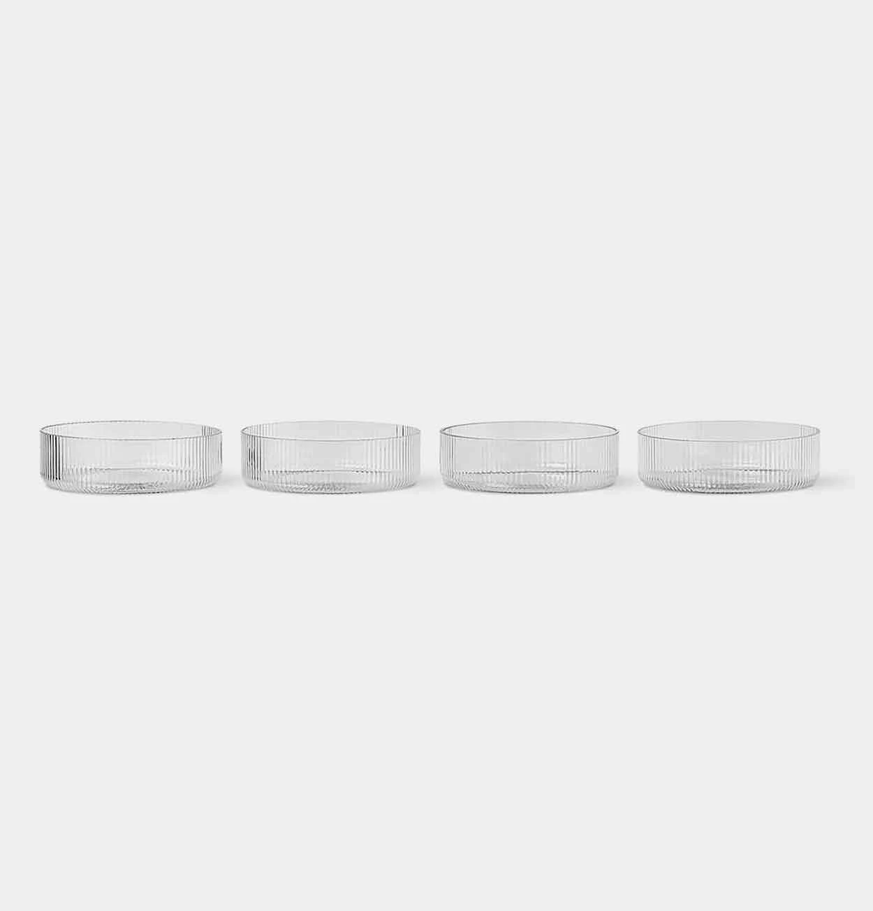 Ferm LIVING Ripple Serving Bowls – Set Of 4 – Clear