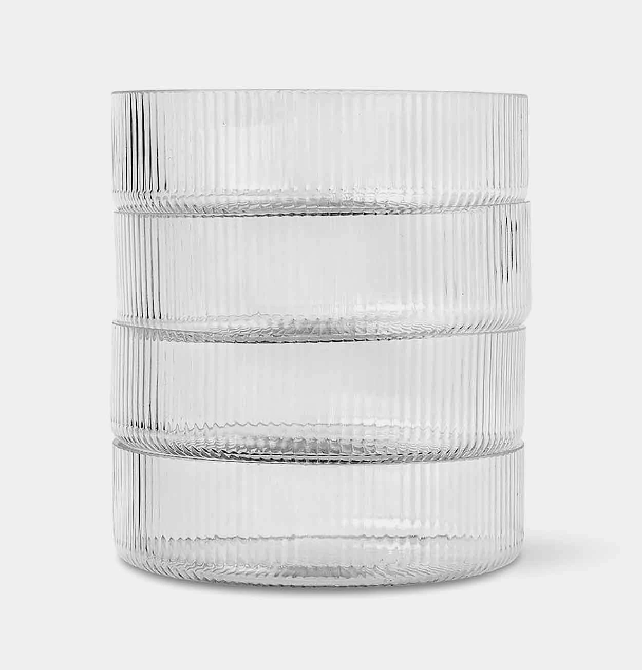 Ferm LIVING Ripple Serving Bowls – Set Of 4 – Clear - Image 3