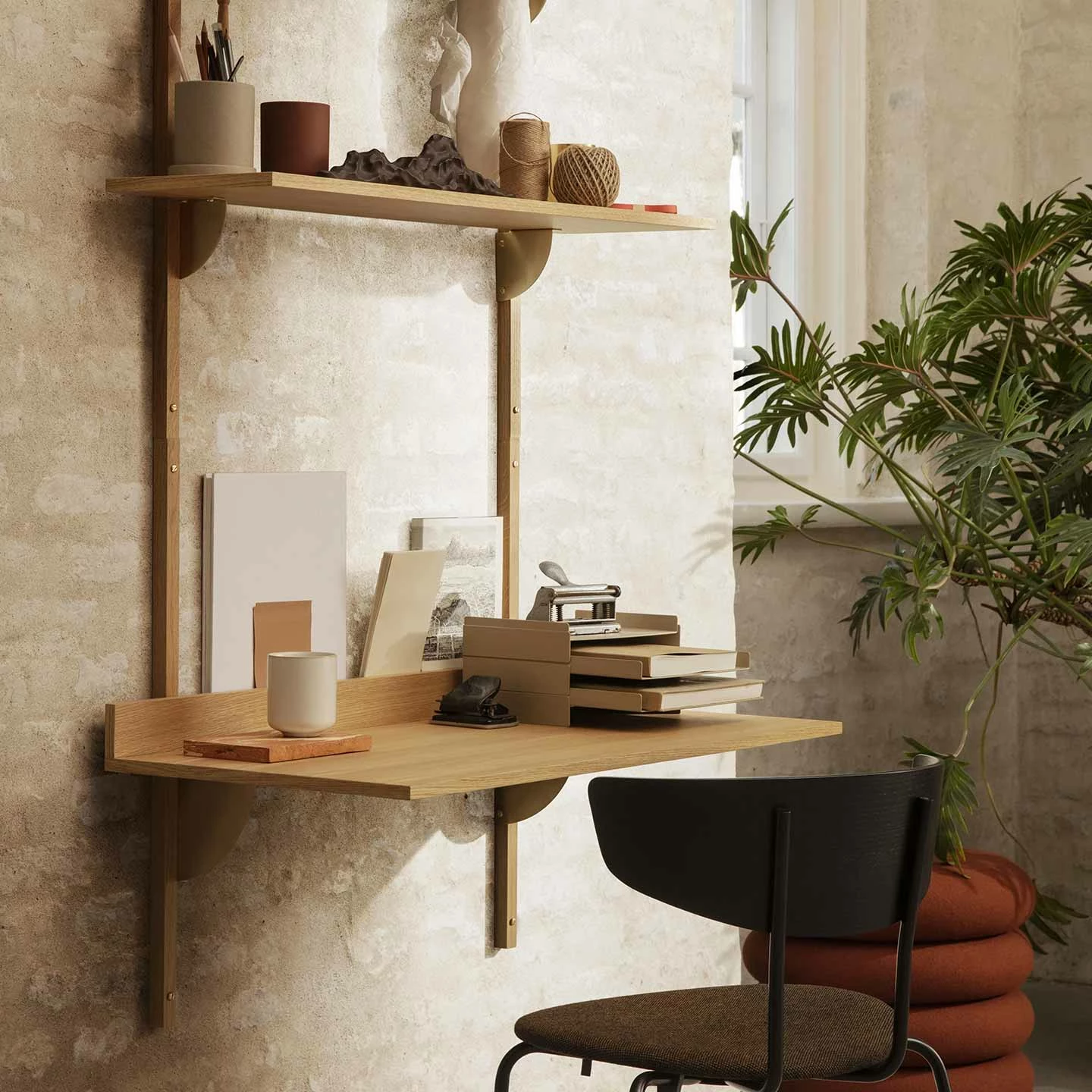 Ferm Living Sector Desk β Oak/Brass - Image 2