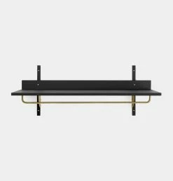 Ferm LIVING Sector Rack Shelf In Black Oak And Brass