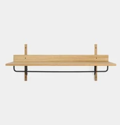 Ferm LIVING Sector Rack Shelf In Oak And Black Brass