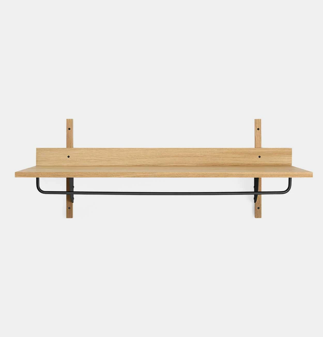 Ferm LIVING Sector Rack Shelf In Oak And Black Brass