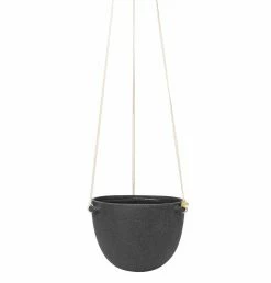 Ferm Living Speckle Hanging Pot – Large – Dark Grey