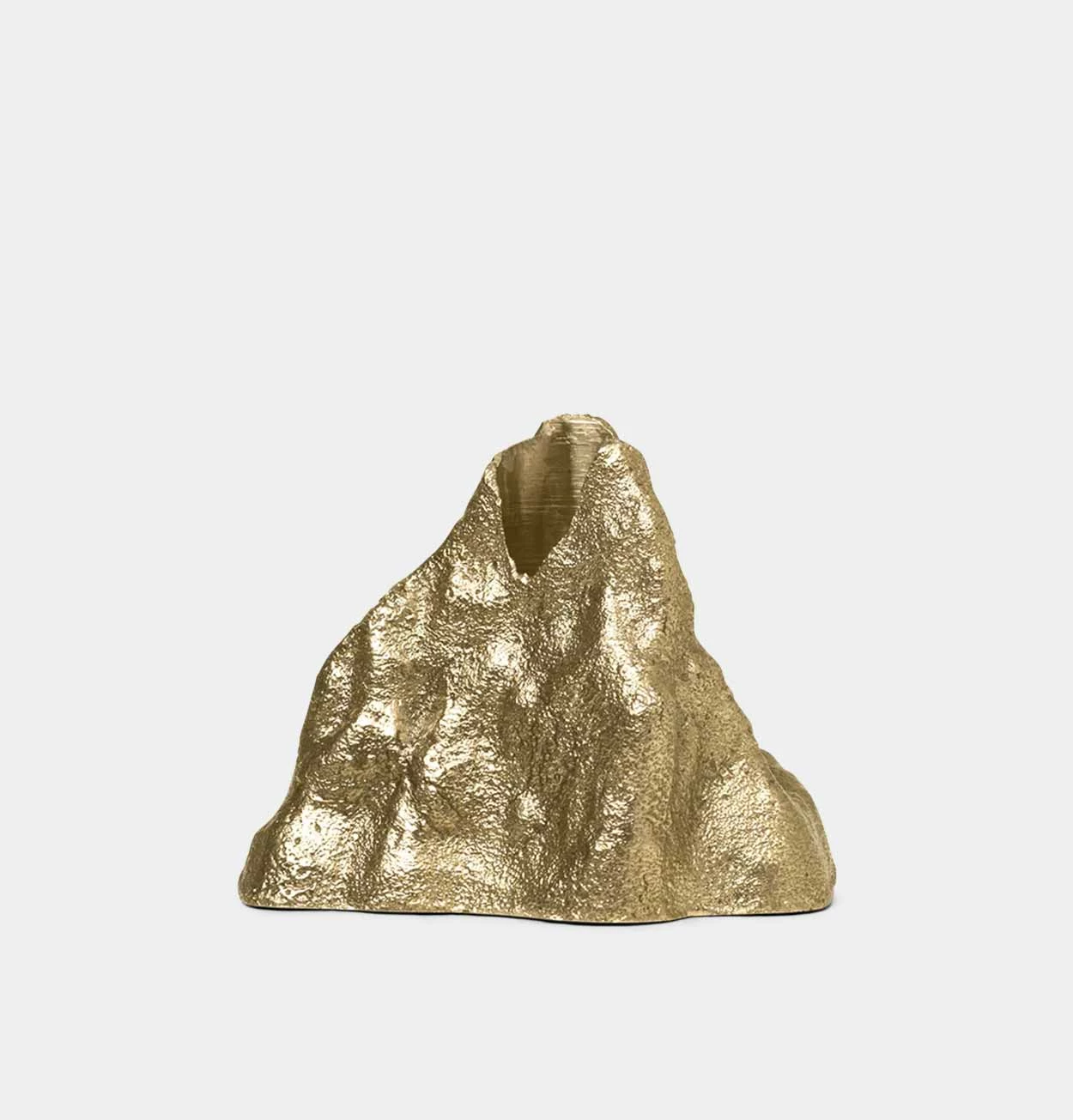 Ferm LIVING Small Stone Candle Holder In Brass