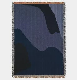 Ferm LIVING Vista Blanket In Dark Blue