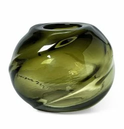 Ferm Living Water Swirl Vase – Moss Green