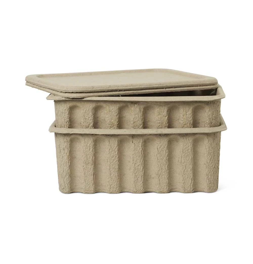 Ferm Living Large Paper Pulp Box – Set Of 2