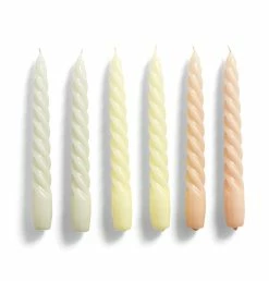 HAY Candle – Set Of 6 – Twist – Beige, Citrus, Peach