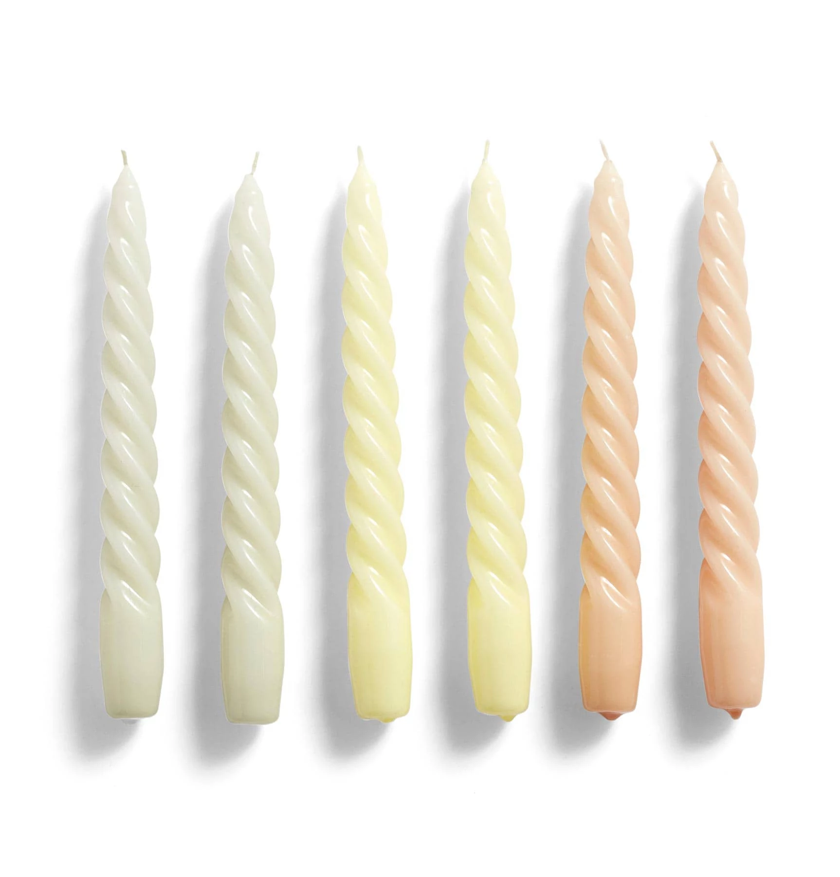 HAY Candle β Set Of 6 β Twist β Beige, Citrus, Peach