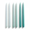 HAY Candle – Set Of 6 – Conical – Ice Blue, Arctic Blue, Teal