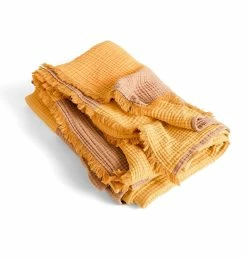 HAY Crinkle Stripe Plaid Blanket – Yellow