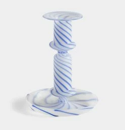 HAY Flare Stripe Candle Holder In Milk