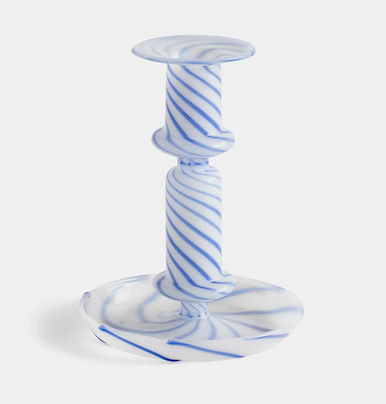 HAY Flare Stripe Candle Holder In Milk