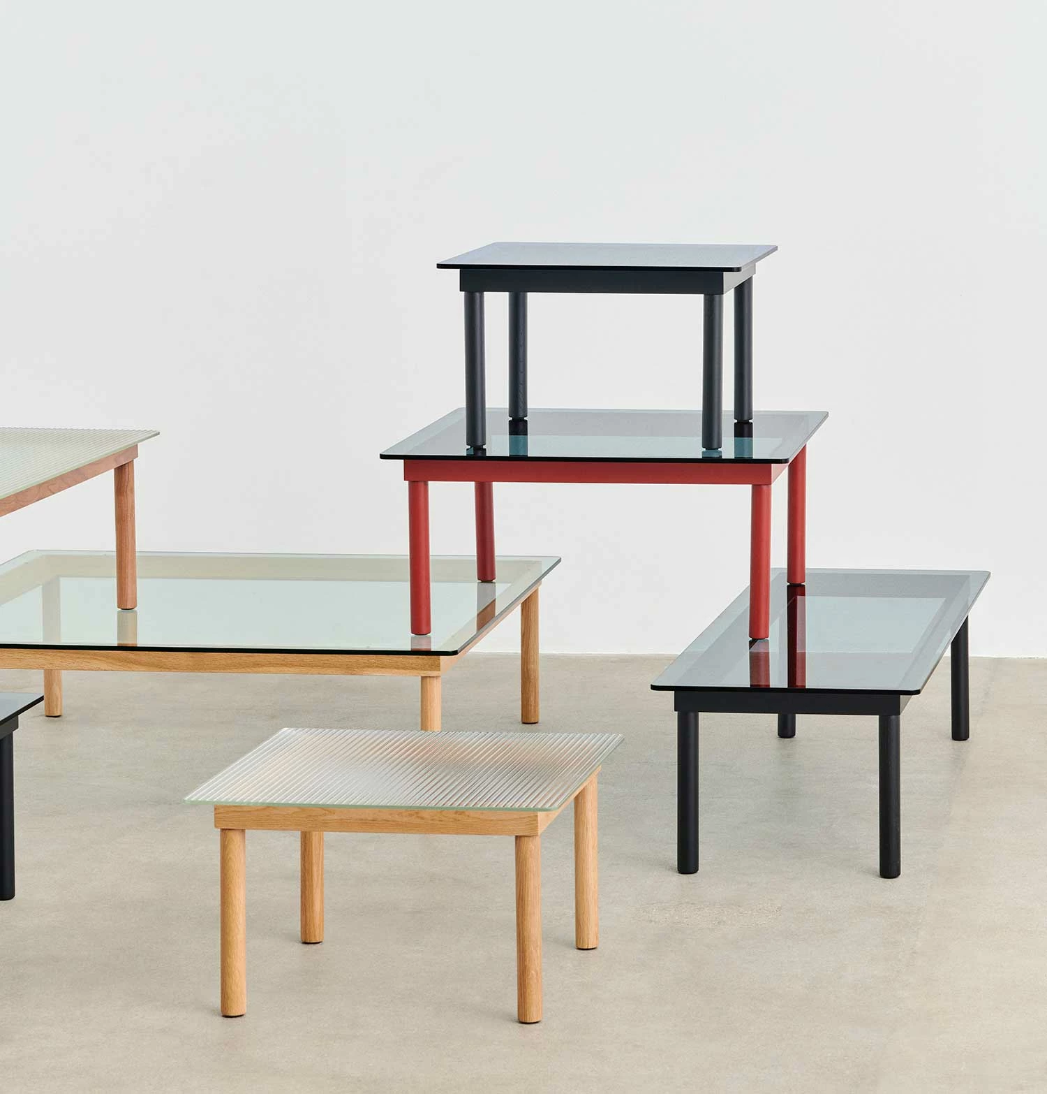 HAY Kofi Coffee Table – Solid Walnut – Reeded Glass – Small - Image 2