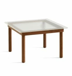 HAY Kofi Coffee Table – Solid Walnut – Reeded Glass – Small