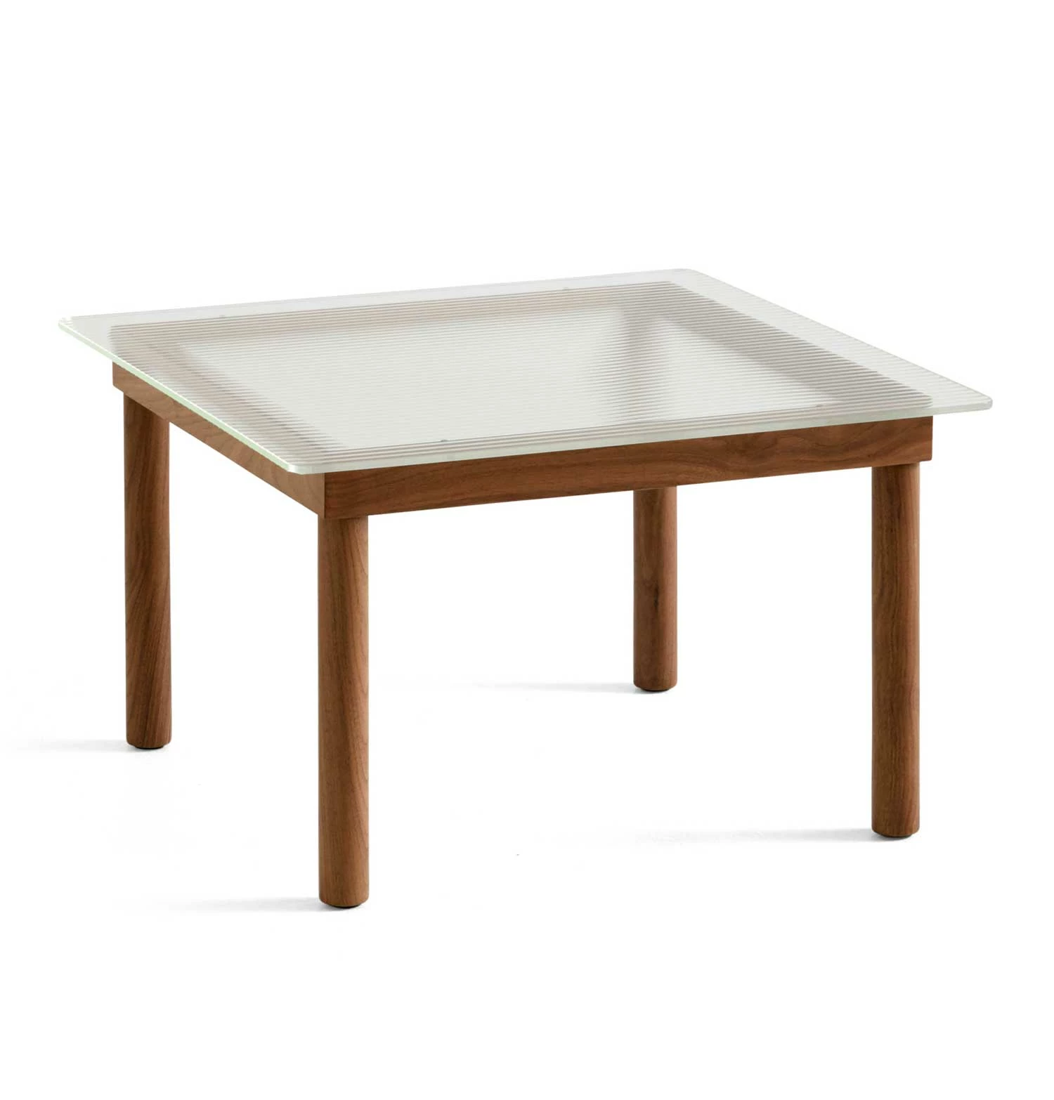 HAY Kofi Coffee Table – Solid Walnut – Reeded Glass – Small