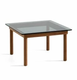 HAY Kofi Coffee Table – Solid Walnut – Grey Tinted Glass – Small