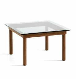 HAY Kofi Coffee Table – Solid Walnut – Clear Glass – Small