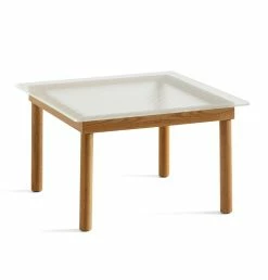 HAY Kofi Coffee Table – Solid Oak – Reeded Glass – Small